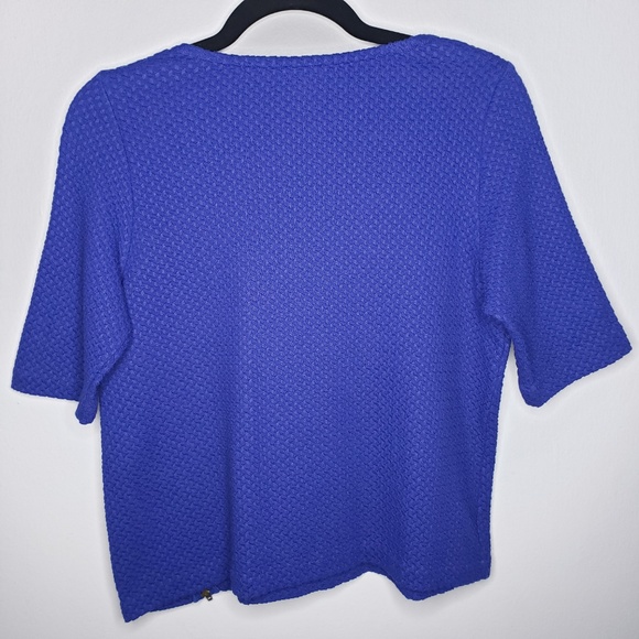 Anthro Postmark Scoop Neck Textured Zipper Top - Picture 5 of 6